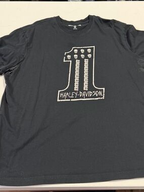 Harley-Davidson Men's Black Graphic 'Number 1' Short Sleeve Tee
